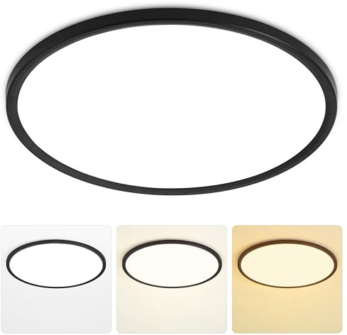 MOONSEA 46W LED Deckenleuchte Ø49cm 3 Farben Deckenlampe Rund Flach