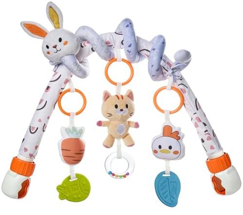 TUMAMA Kids Arco Giocattolo da Gioco per Passeggino 2 in 1 con Giocattolo a Spirale Staccabile Giocattoli Appesi per Neonati 3 6 9 Mesi