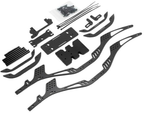 QPSJXN 1/10 de Marco de chasis de automóvil RC a Escala RC con Placa de patín delrina Compatible con el Elemento II y la Competencia construye Estructura de Fibra de Carbono