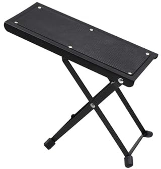 Taburete ajustable de 4 posiciones para guitarra, pedal plegable para guitarristas, portátil y compacto