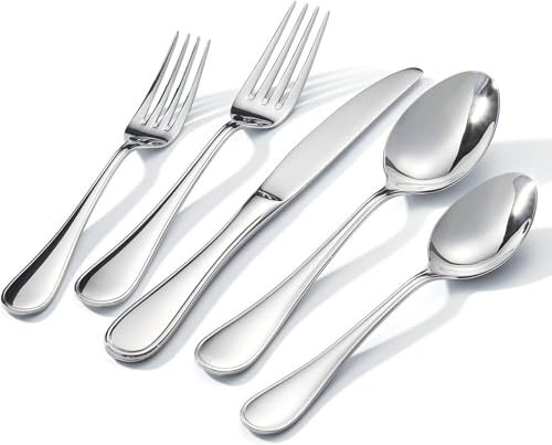 HIKAA Besteck Set 4 Personen, 20-Teiliges 18/10 Edelstahl-Besteckset