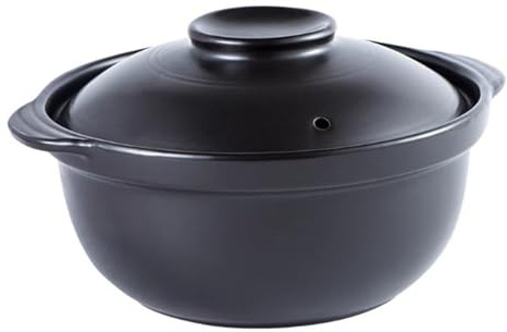 Pentola in ceramica, pentola antiaderente in terracotta, casseruola resistente al calore con coperchio, pentola rotonda in terracotta, for stufati, zuppe e tagliatelle(3L)