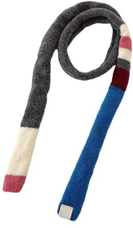 Kashmirscarf， Stickad ullhalsduk for kvinnor, flerfärgad, 155 x 5 cm(Blue)