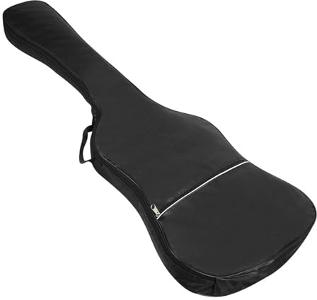 MDSIOKHJ Gitarrväska 20 mm vadderad ryggsäck för elbas och gitarr, svart, svart, Talla única, En stil
