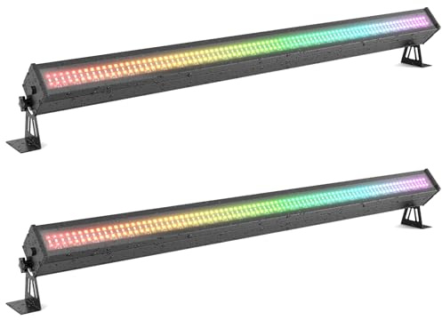 Osusuent 120W 2 PCS 336 LED Étanche Wallwasher Éclairage de Scène,Stroboscope Disco Fête,Projecteur Barre RGBW Lumiere avec Contrôle DMX 512 Sonore Effets pour DJ Club Bar Concerts Mariage Extérieur