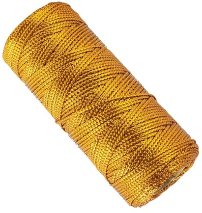 Goldene Kordel 1,5mmx100m Metallic auf Spule, dekorative Bastelschnur Gold, unelastische Zierschnur für Geschenkverpackung, Einladungen, Hochzeiten, Weihnachten, DIY-Dekorationen