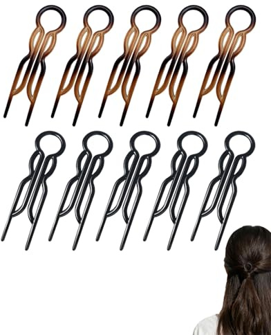 JEXOWIQ 10 Pcs Mollette per capelli da donna,french pin,forcine per chignon, a forma di U, forcine per capelli francesi, leggere, eleganti forcine per capelli per donne e ragazze