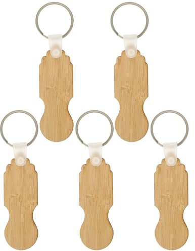 Tofficu Shopping Trolley Tokens Key Rings 5pcs Set Portable Grocery Cart Tokens with Keychain for Supermarket Use