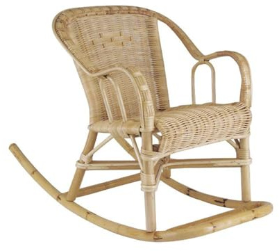 AUBRY GASPARD Children's Rocking Chair in Chloé Rattan