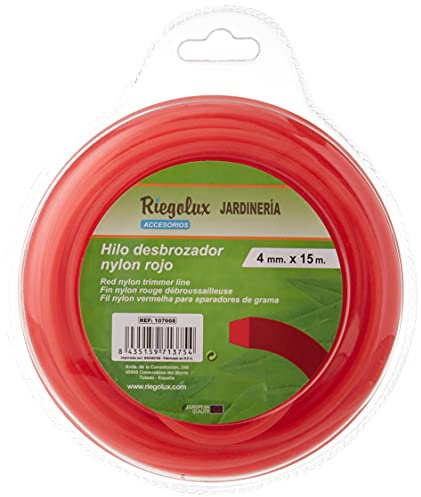 Riegolux 107668 Trimmerschnur aus rotem Nylon 4mm x 15m