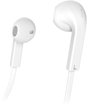 Hama Hi-FI Stereo In-Ear hörlurar med tråd vit justerbar volym