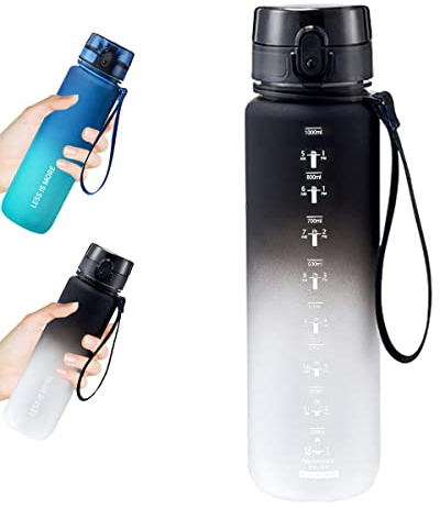 SelfLove Sport Trinkflasche 1000ML Auslaufsicher Kunststoff Wasserflasche Sport Sportflasche Fahrrad für Camping Freien, Outdoor, Yoga, Gym