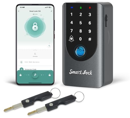 TenixLox Smart Outdoor Lock Box，Cassetta per Chiavi a Muro con APP, Sblocco con Impronte Digitali e PIN per Casa, Affitti e Deposito in Vacanze