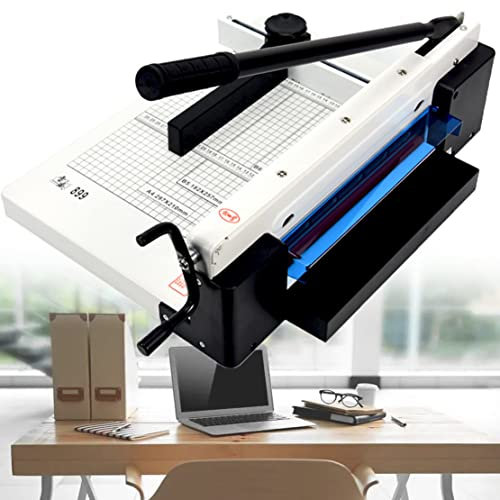 CYMYYDS A4 Papierschneider, Schneidemaschine mit Automatischer Sicherheits Sicherung, Hebelschneider Papierschneider aus Metall, Papierstärke 40mm,White