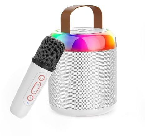 Aveek Karaoke-Maschine mit 1 drahtlosen Karaoke-Mikrofonen, tragbares Bluetooth 5.3,Karaoke Audio Mikrofon All-in-One, Karaoke-Maschine geeignet für Kinder,Geburtstagsgeschenke,Familienfeiern