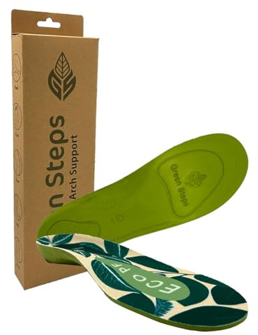 Green Steps Plantilla Eco PF | Plantilla de soporte de arco a base de plantas para fascitis plantar y dolor de talón (M (UK 7-8.5))