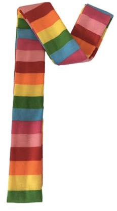 WLNEXT Trendiger Unisex-Punk-Regenbogen-Streifen-Schal Langer dünner Schal Vielseitiges Halstuch für alle Altersgruppen Hellgrün Weiß, 4x180CM