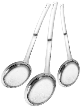 PRETYZOOM 3piezas Colador Inoxidable Cuchara Para Olla Caliente Multifuncional Duradero Para Papas Fritas Huevos Verduras Carne