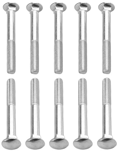 Cyclingcolors 10x Pernos de Cabeza Redonda Tornillo con Cuello Cuadrado DIN 603 Acero Inoxidable A2 Métrico, M5x45mm (longitud del hilo=40mm)