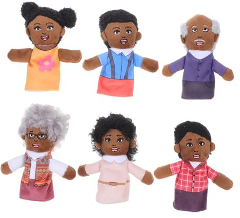 Ciieeo 6stücke Teiliges Aus Handgefertigten Fingerpuppen Für Junge Mädchen Plüsch Familienmitglieder Für Kreatives Geschichtenerzählen Rollenspiele Und Frühkindliche Entwicklung