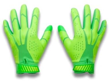 Under Armour Boys' Youth Blur Football Gloves, (300) Green Energy/Hyper Green/High Vis Yellow, Youth Small