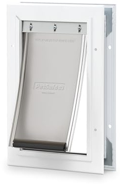 PetSafe Freedom Aluminum Pet Door for Dogs and Cats, White, Tinted Vinyl Flap, Small