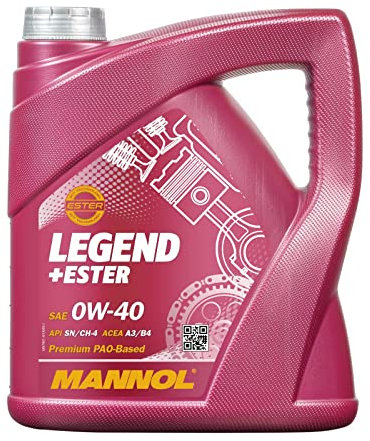 MANNOL | LEGEND + ESTER 0W-40 | MN7901-4 | 4L | Aceite de Motor Sintético PAO con Ésteres | Máxima Protección y Rendimiento | Arranque en Frío y Larga Vida