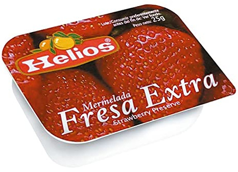 Helios - Mermelada de Fresa - 25 gr. (pack con 64 unidades)