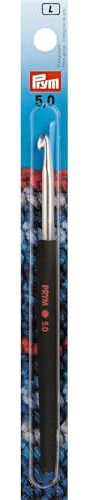 Prym 195178 Woll-Häkelnadel Soft-Griff, Aluminium, 14 cm, 5,00 mm