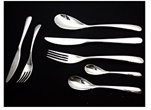 PINTI Lot de 12 cuillères inox balançoire moka