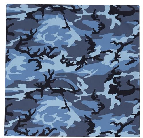 Rothco Large Camo Bandana - Multi-Use Camouflage Headwear for Every Occasion - 27 inch x 27 inch, Sky Blue Camo