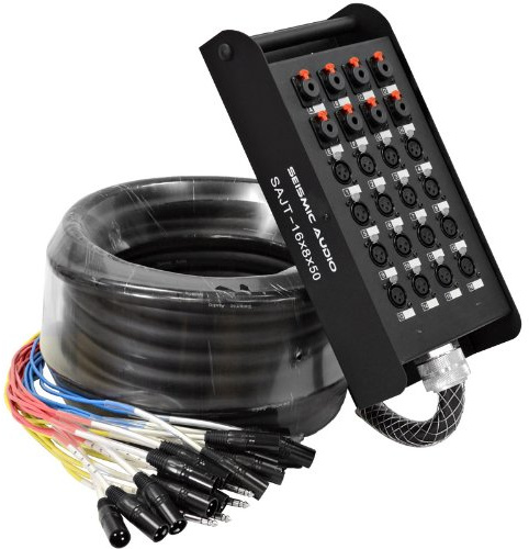 Seismic Audio - SAJT-16x8x50 - 16 Channel 50' XLR Snake Cable with 1/4 Returns