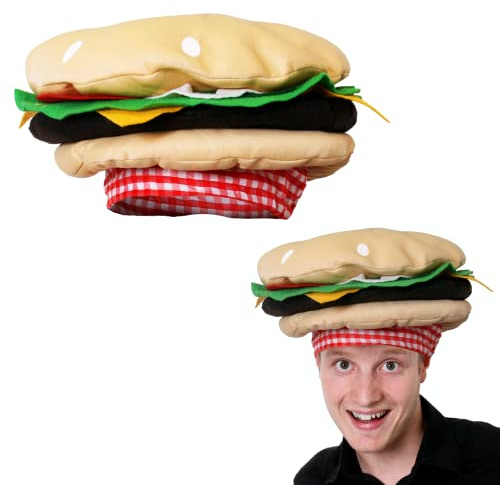 I LOVE FANCY DRESS Burger Chapeau DÉGUISER L'ACCESSOIRE Chapeau Fantaisie Nourriture Couvre-Chefs Cheeseburger