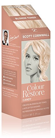 Scott Cornwall Hair Colour Restore Candy for Intense Platinum & Strawberry Tones, Hair Toner for Blonde Hair, Ammonia & Peroxide Free Semi-permanent Hair Dye, Lasts Up to 8 washes Hair Cream-100 ml