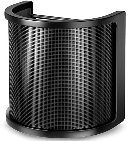 Popschutz,[Breitere Anwendung] Mikrofon Pop Filter, PEMOTech Drei Schichten Windschutzscheibe Nabdeckung Mikrofon popschutz, Handheld Mic Shield Maske für Studio, Gesangsaufnahmen, Videos, Streaming