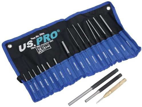 Jeu de chasse-goupilles parallèles/dot punch/pointeau automatique 18pc US PRO À131