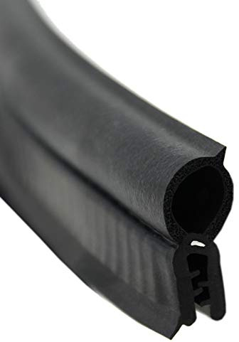 SMI-Dichtungsprofil DO11 für 1-2mm EPDM mit Stahleinlage/EPDM Moosgummi selbstklemmend ohne Kleber - Kantenschutz mit Dichtung oben, Kantenschutzdichtprofil für Auto, Kofferraum (3 m)