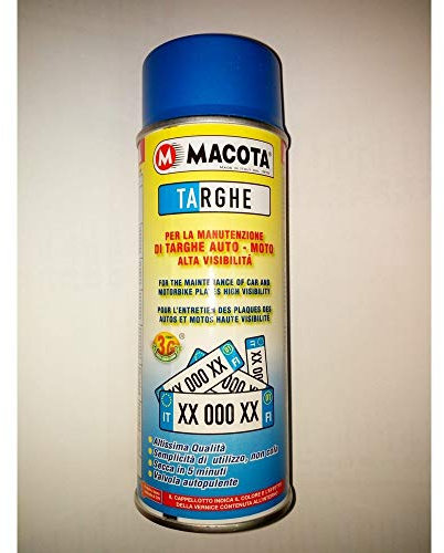 LGVSHOPPING MACOTA Blu Targhe Vernice Spray 400ml Pittura Tuning Targa Auto Colore Blu