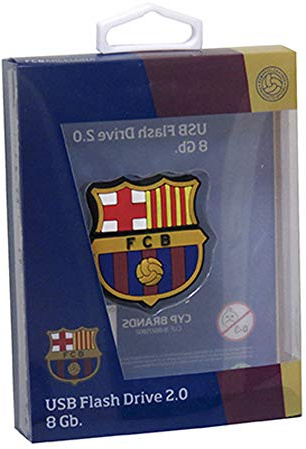 FC Barcelona - Memoria USB de Goma, con Forma de Escudo, Pendrive, Futbol, 16 GB, Producto Oficial (CyP Brands)