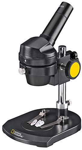 National Geographic Mikroskop 20x Auflicht zur Beobachtung von Steinen, Münzen, Blättern oder ähnlichem inklusive zweifarbiger Objektplatte und stabilem Transportkoffer