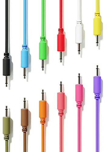 ExcelValley - Mono Modular Patchkabel TS 3,5mm 1/8 Zoll Eurorack Synthesizer [12-Pack | 90 cm - 35,43]