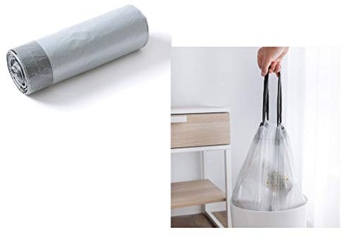 Sacs À Ordures De 4 Gallons, Petits Sacs Poubelle À Cordon Solide, pour Cuisine, Salle De Bain, Chambre, Maison, Bureau, Poubelles,Gris,20pcs