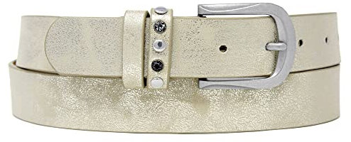 Zakatte • Damen schlichter Gürtel aus Kunstleder bis 130 cm F03 (Gold, 130 cm)