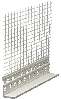 25 x Handelskönig PVC Abschlussprofil 15 mm je 200 cm = 50 m Fassade WDVS Kantenprofil mit Gewebe Abschluss Putzprofil