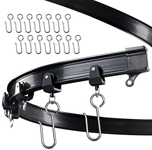 UrbanRed Flexible Bendable Ceiling Curtain Track, 16.4FT (5m), Mount for Rail with Curtain Tracks System, Room Divider, Curtains Rod, RV Ceiling Track for Curtains, Black