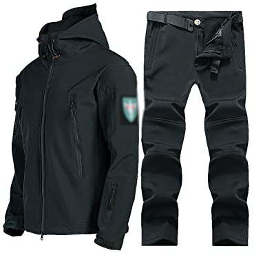 Sports de plein air Combinaison de ski pour homme, hiver confortable respirant en polaire chaude et douce avec veste et pantalon de ski, pour la randonnée, la pêche, coupe-vent, combinaison de neige 2