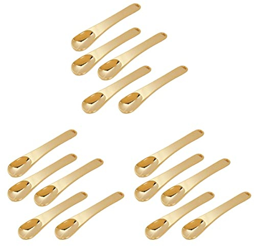 FOMIYES 15piezas Cucharas De Crema Para Ojos De Zinc Dorado De Herramienta De Masaje Facial Para Alivio De Fatiga y Circulación Sanguínea El Área Ocular y Portátiles