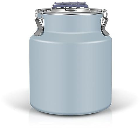 WYJRO Pot à Café Hermétique, Boite de Conservation Acier INOX Réservoir de Stockage, Seau scellé en Acier Inoxydable avec Couverture, pour Grains de Café, Thé et Produits Secs,Bleu,21 * 38CM/26L