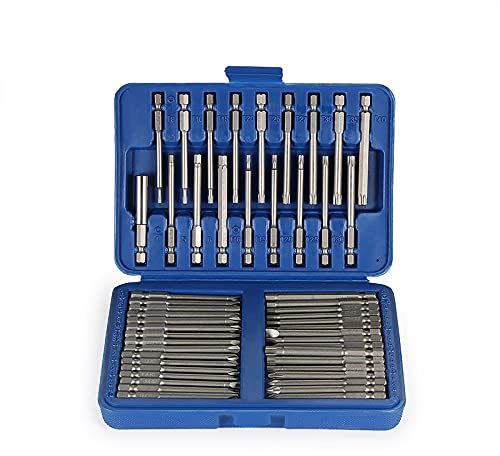 Lot de 50 embouts de tournevis magnétiques - Longue tige hexagonale - Pour tournevis Torx - T8, T10, T15, T20, T25, T27, T30, T40