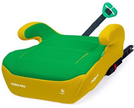 Daliya® QUBIX PRO Kindersitzerhöhung mit ISOFIX | i-SIZE NORM ECE R129 | 125 bis 150 cm | Gurtfix | waschbar | Autositz | Autokindersitz | Kindersitz | Sitzerhöhung (Gelb - Grün)